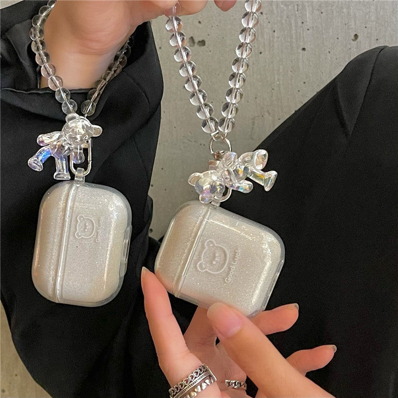 Glitter Jelly Teddy Airpods Case