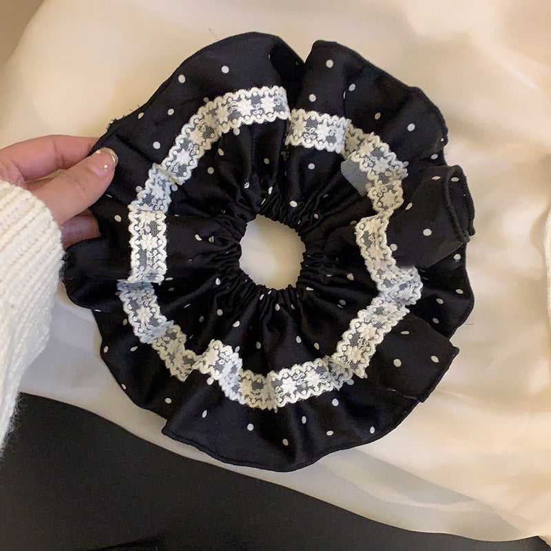 Polka Dot Lace Scrunchie