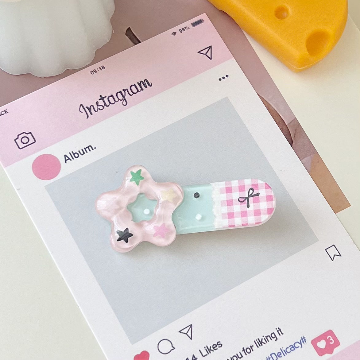 Handmade Pastel Star Hair Clips