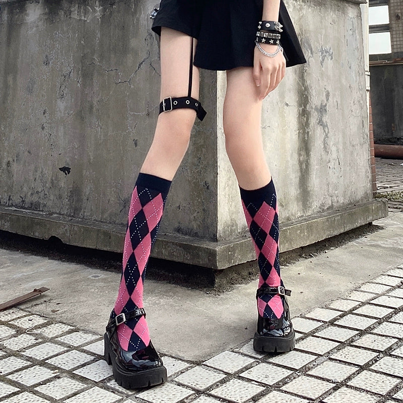 Diamond Knee-High Socks