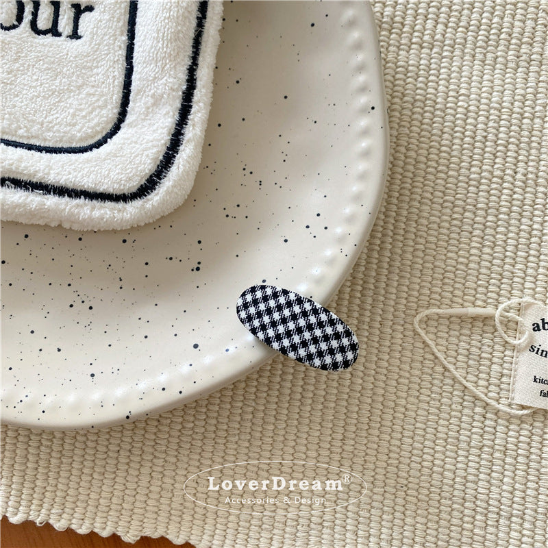 Black White Plaid Hair Clips