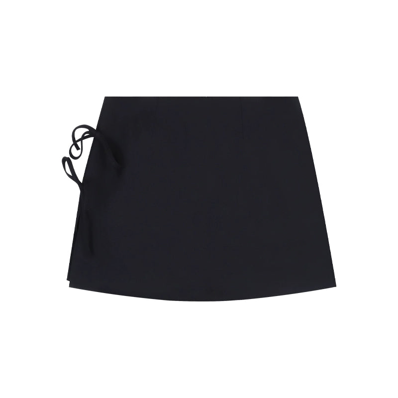 Bowknot Tie A-Line High-Waist Mini Skirt