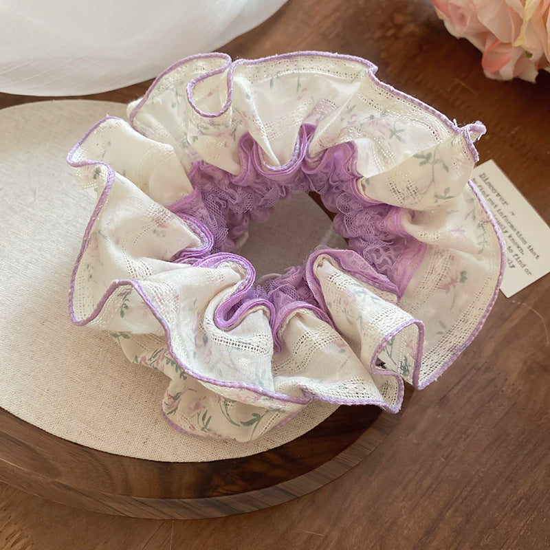 Polka Dot Lace Scrunchie