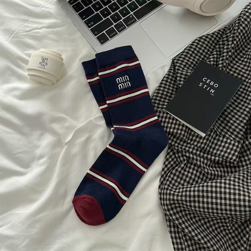 Assorted Pattern Cotton Crew Socks