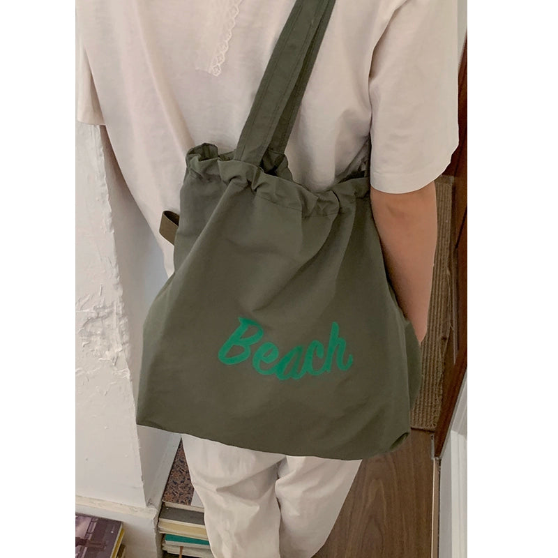 Beach Drawstring Tote Bag
