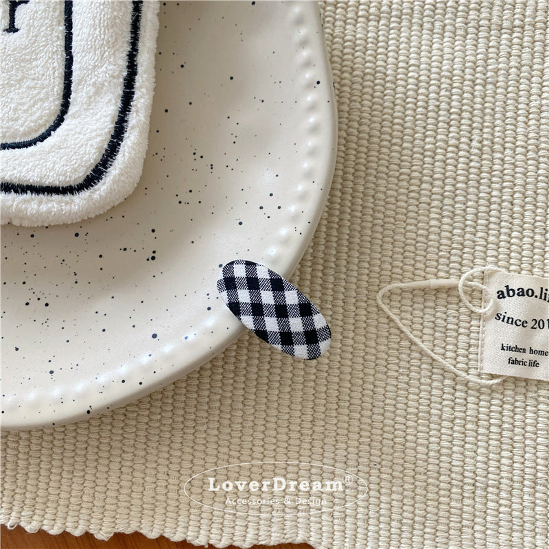 Black White Plaid Hair Clips