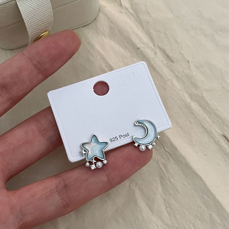 Moon Star Blue Earring