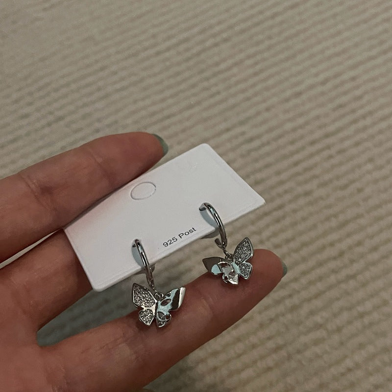 Mini Silver Butterfly Earring