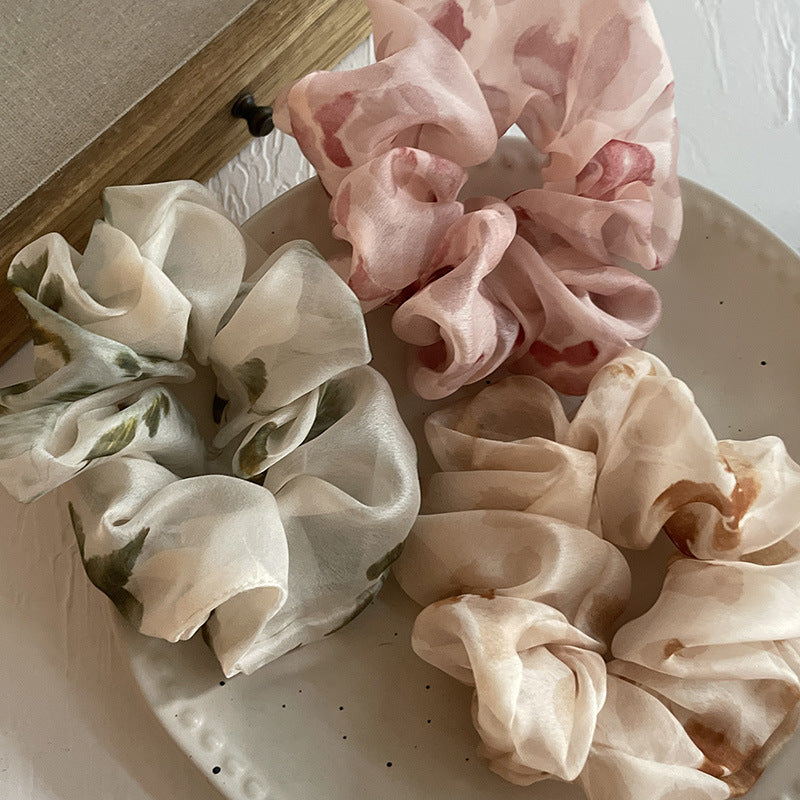 Floral Delight Chiffon Scrunchies
