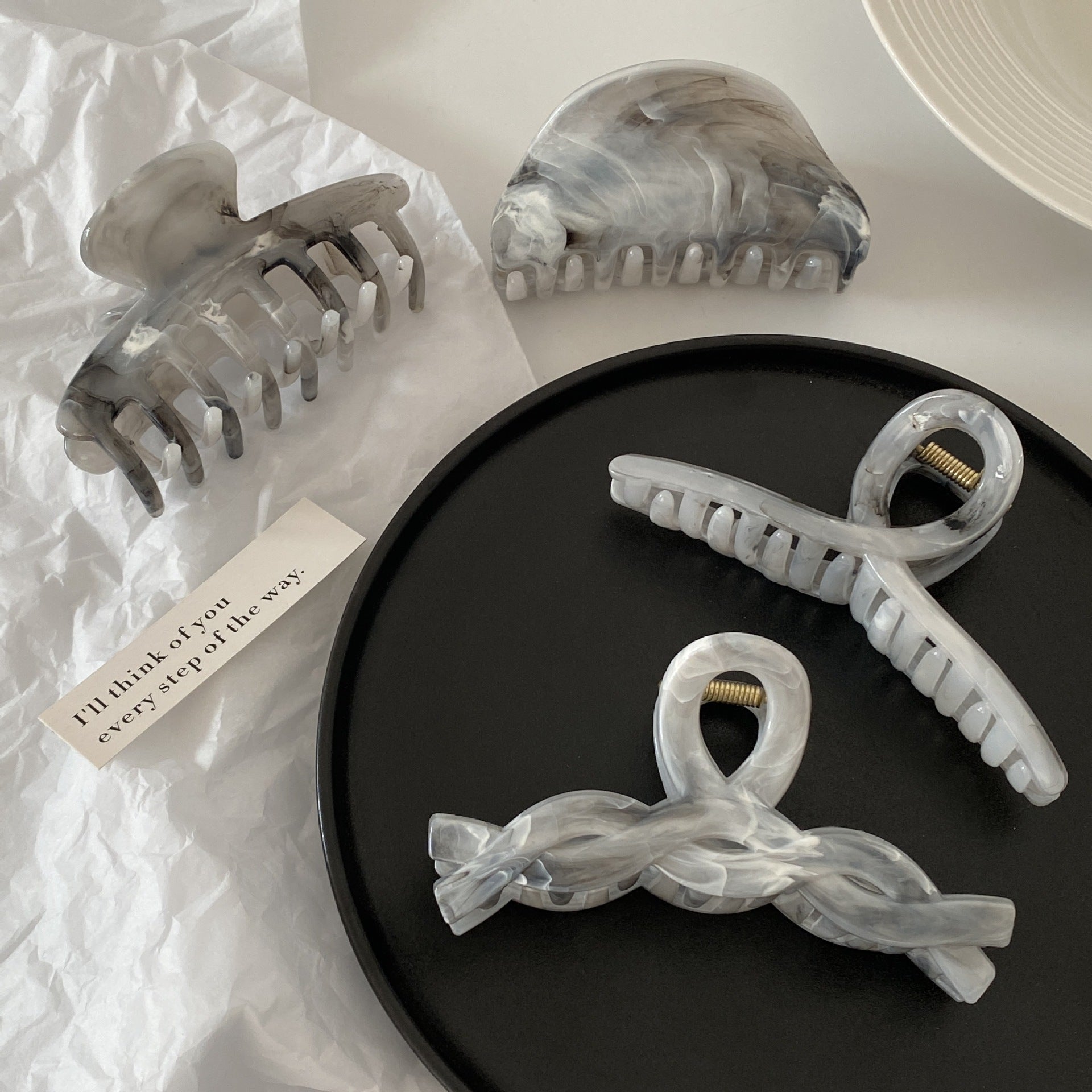 Silver Swirl Claw Clip