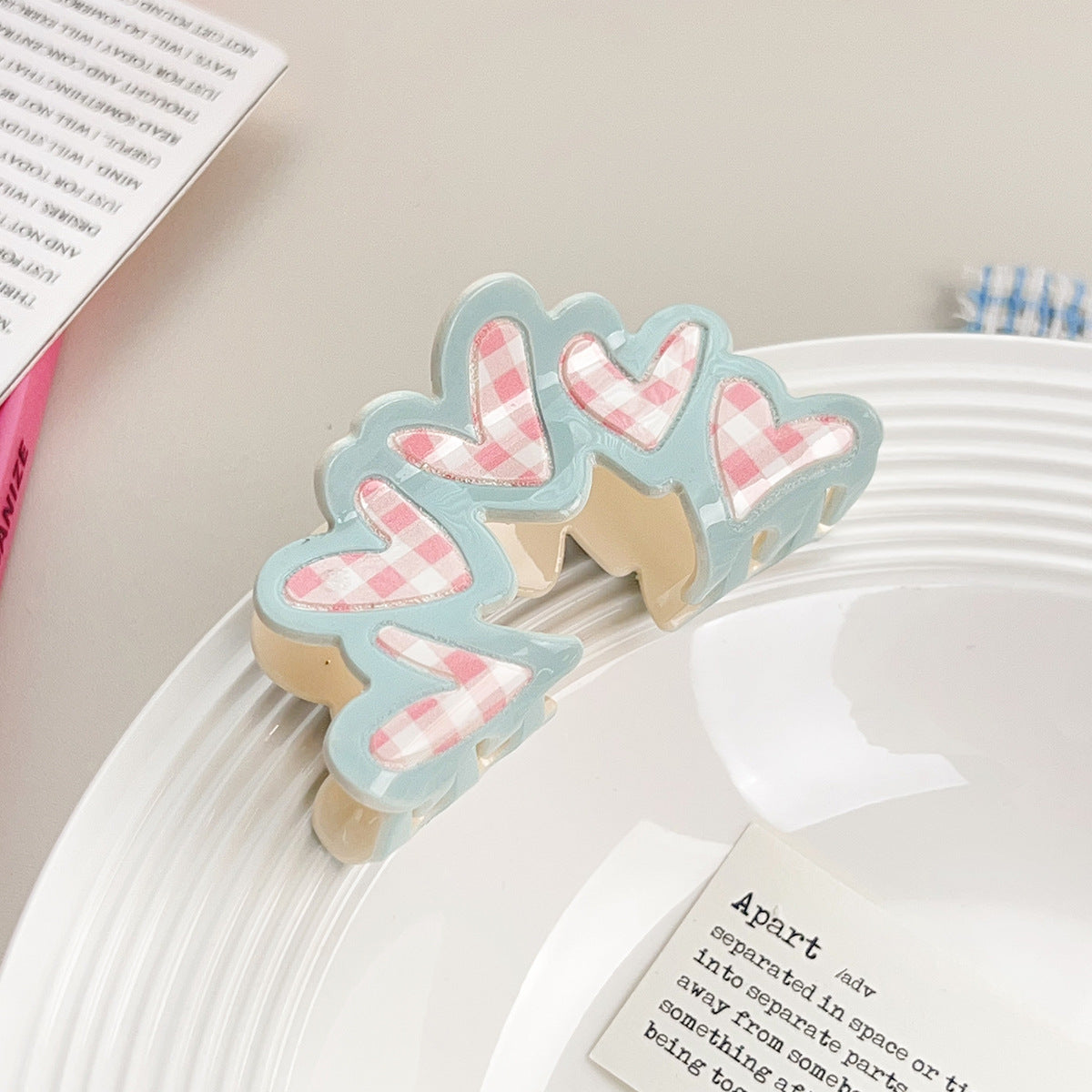 Plaid Large Hair Claw Clips