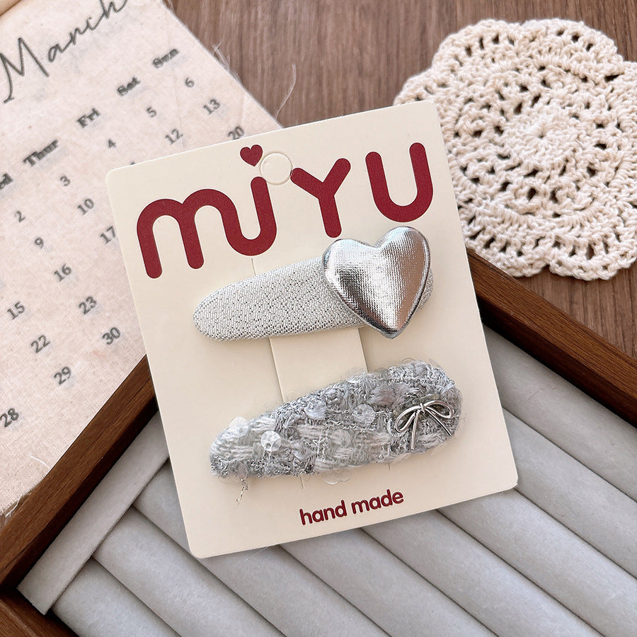 Miyu Sparkling Silver Hair Clips