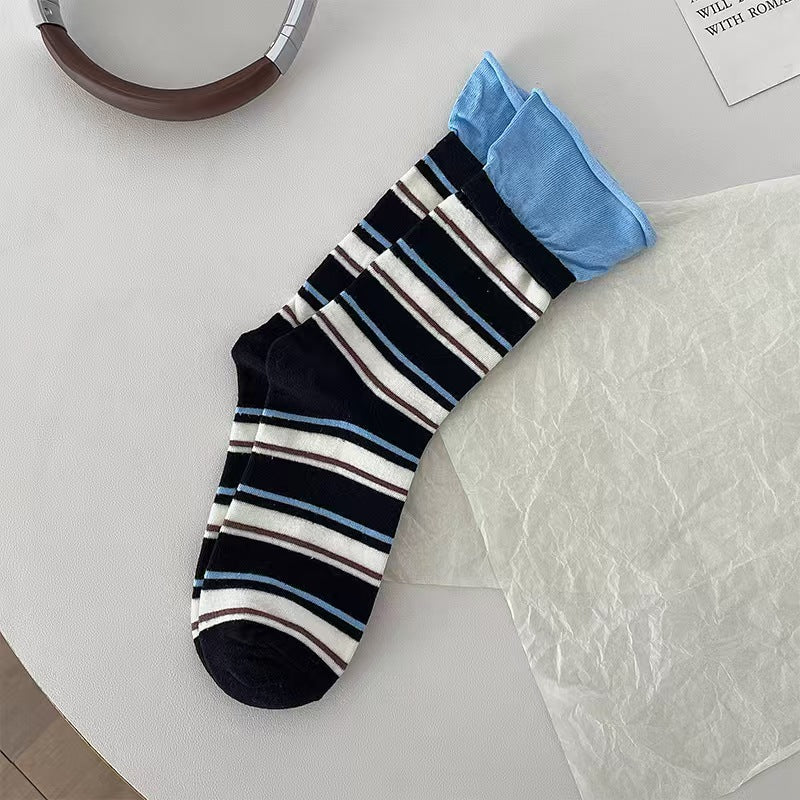 Assorted Pattern Cotton Crew Socks