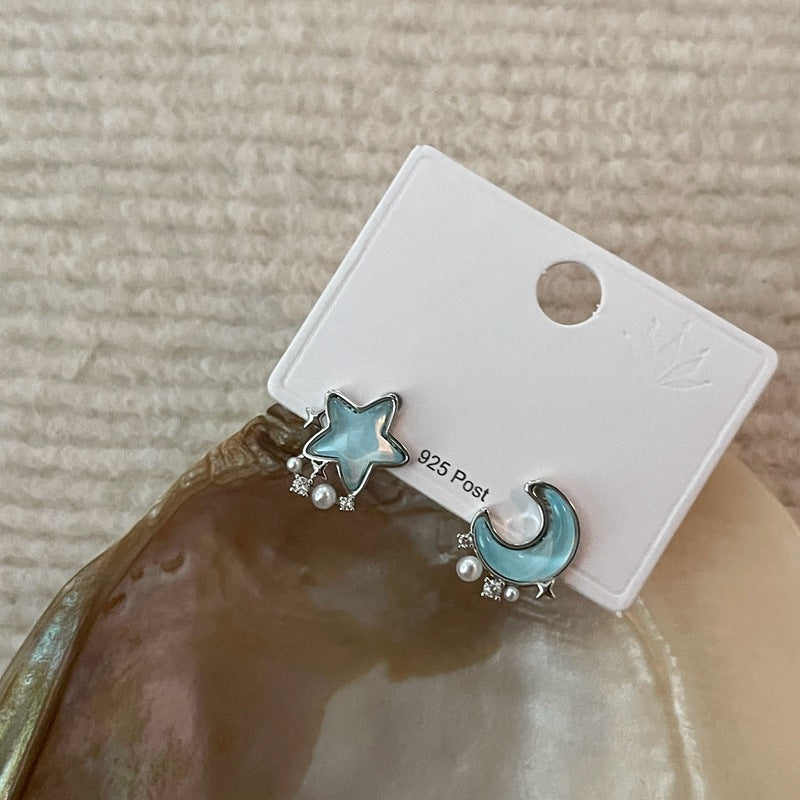 Moon Star Blue Earring