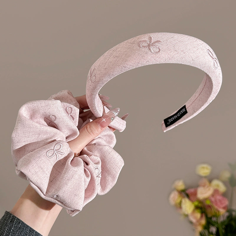 Sweet Bow Accent Headband Scrunchie Set
