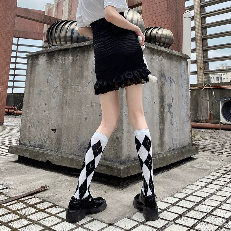Diamond Knee-High Socks