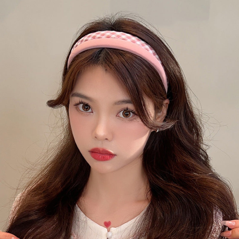Pastel Plaid Headband Set