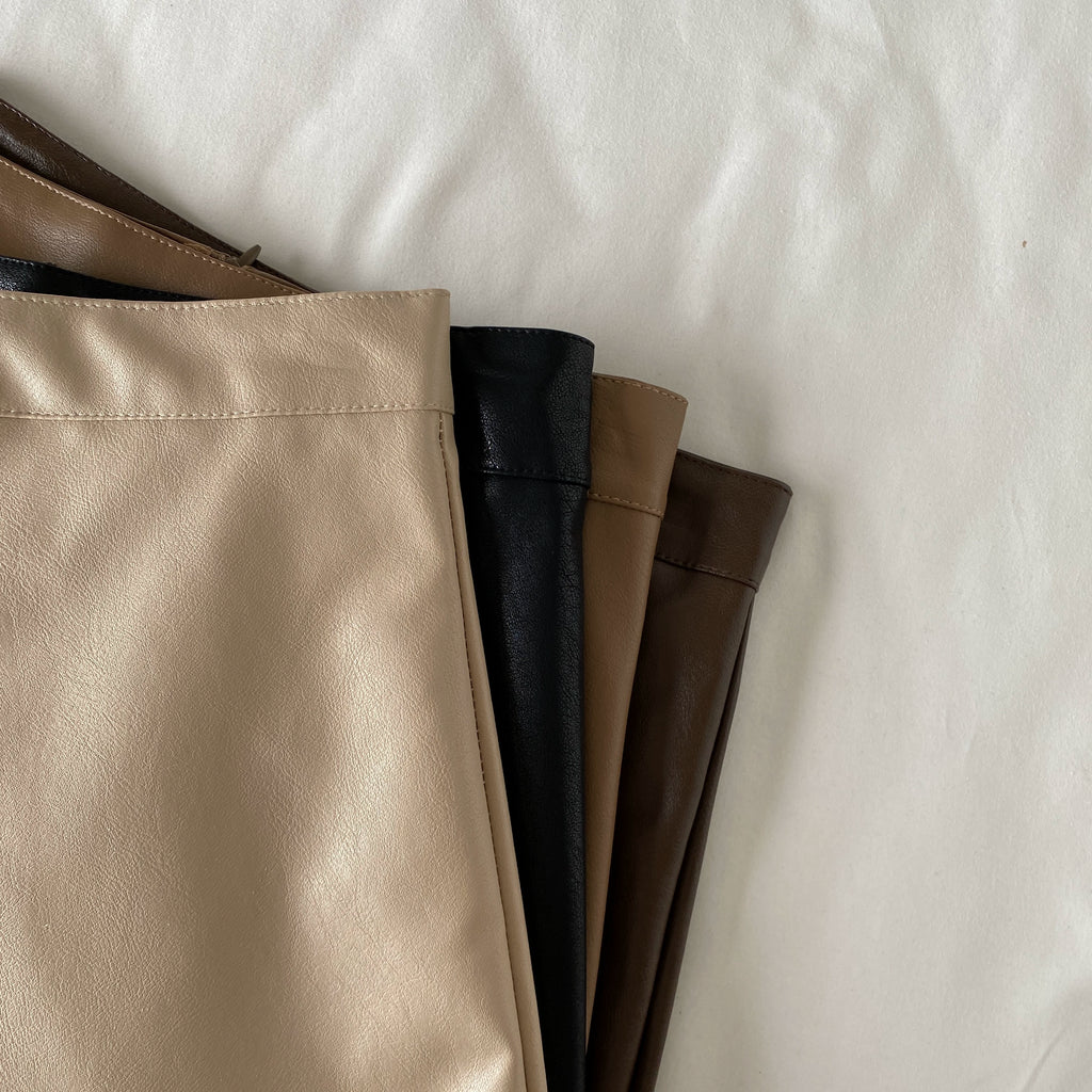 Earth Tone PU Skirt