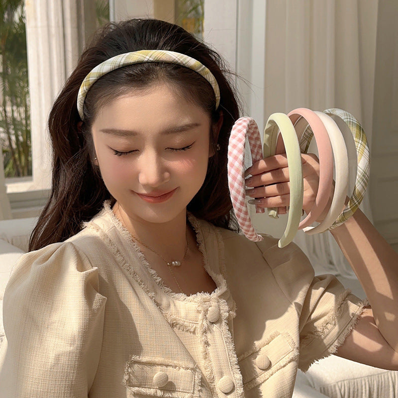 Pastel Plaid Headband Set