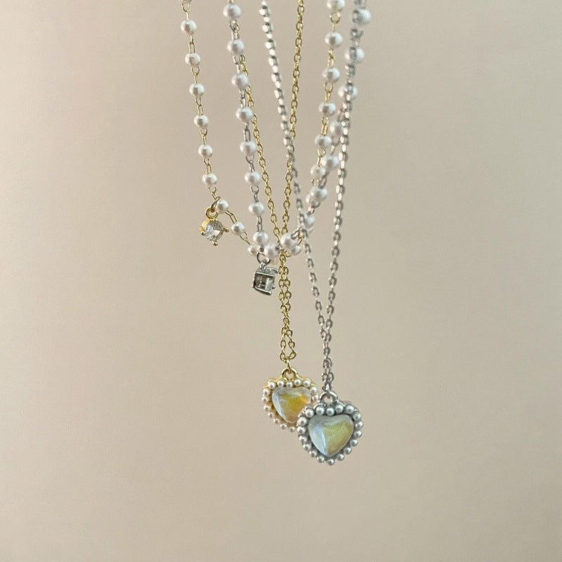 Shiny Heart Gem Necklace
