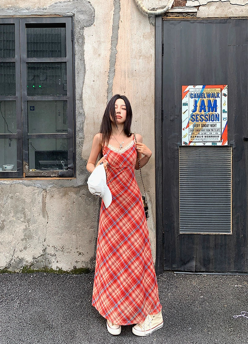 Checkered Midi Dress