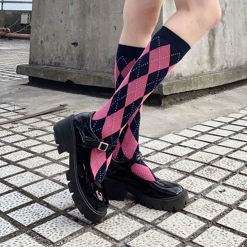 Diamond Knee-High Socks