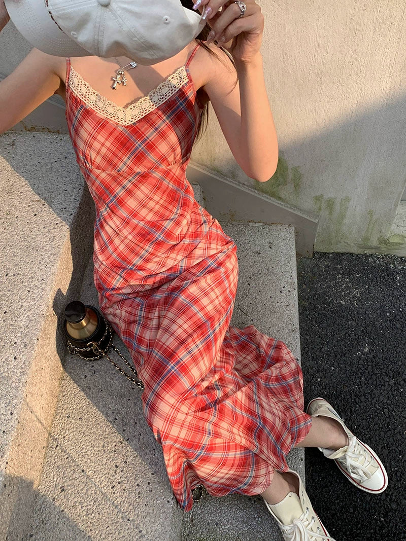 Checkered Midi Dress