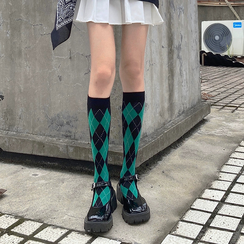 Diamond Knee-High Socks