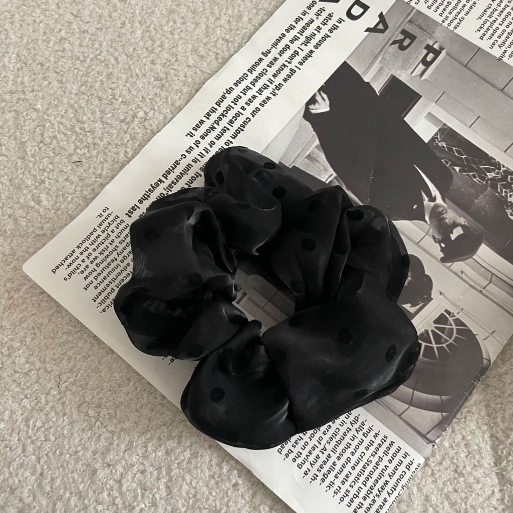 Floral Dotted Chiffon Scrunchies