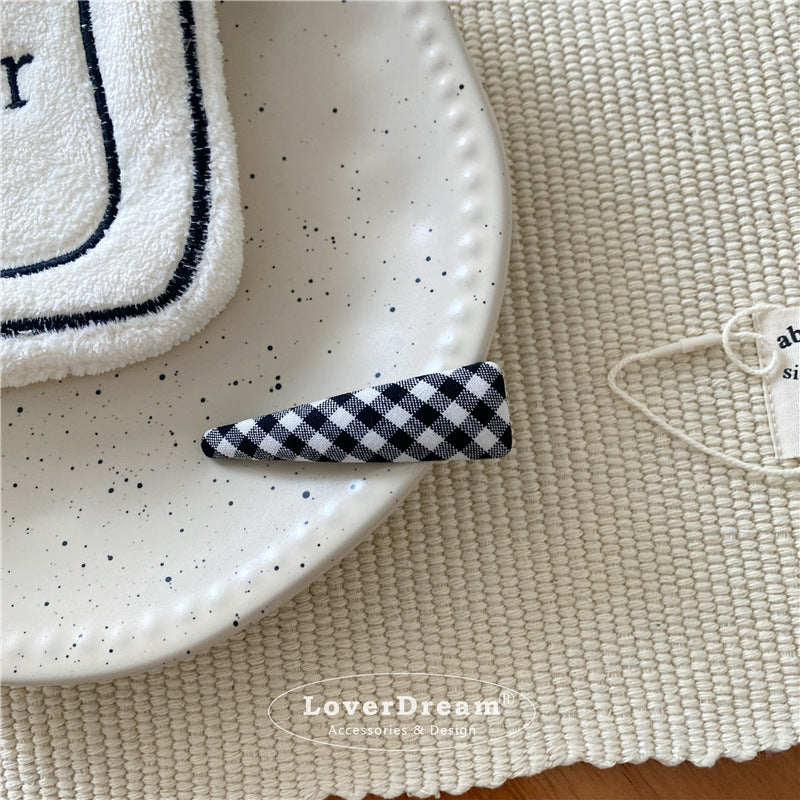Black White Plaid Hair Clips