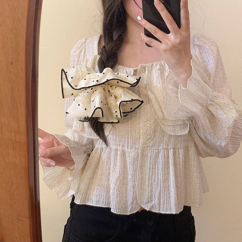 Polka Dot Lace Scrunchie