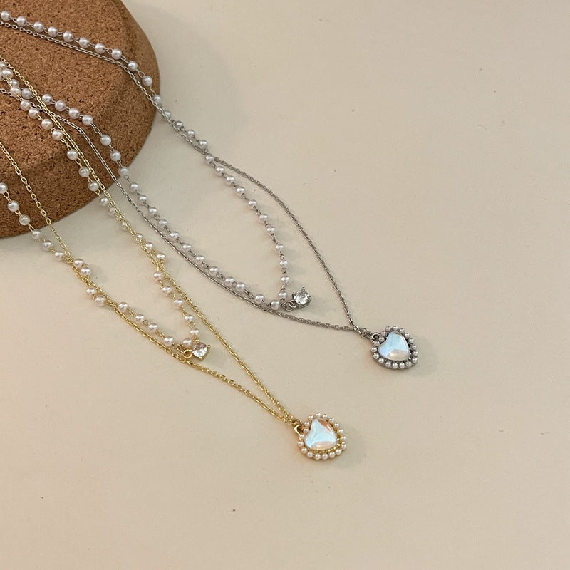 Shiny Heart Gem Necklace