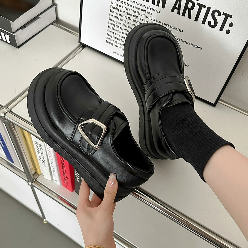 Minimalist Buckle Strap Loafers