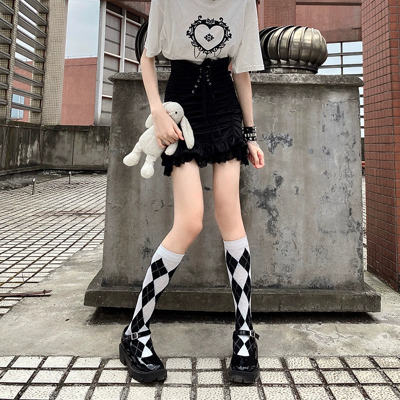 Diamond Knee-High Socks