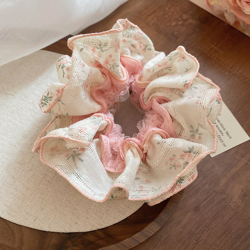 Polka Dot Lace Scrunchie