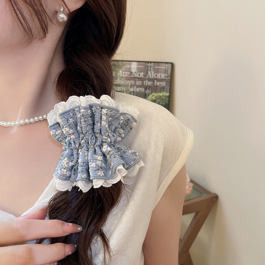 Polka Dot Lace Scrunchie