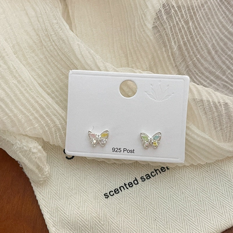 White Mini Butterfly Earstud