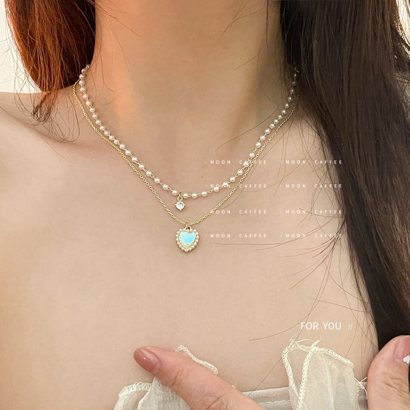Shiny Heart Gem Necklace