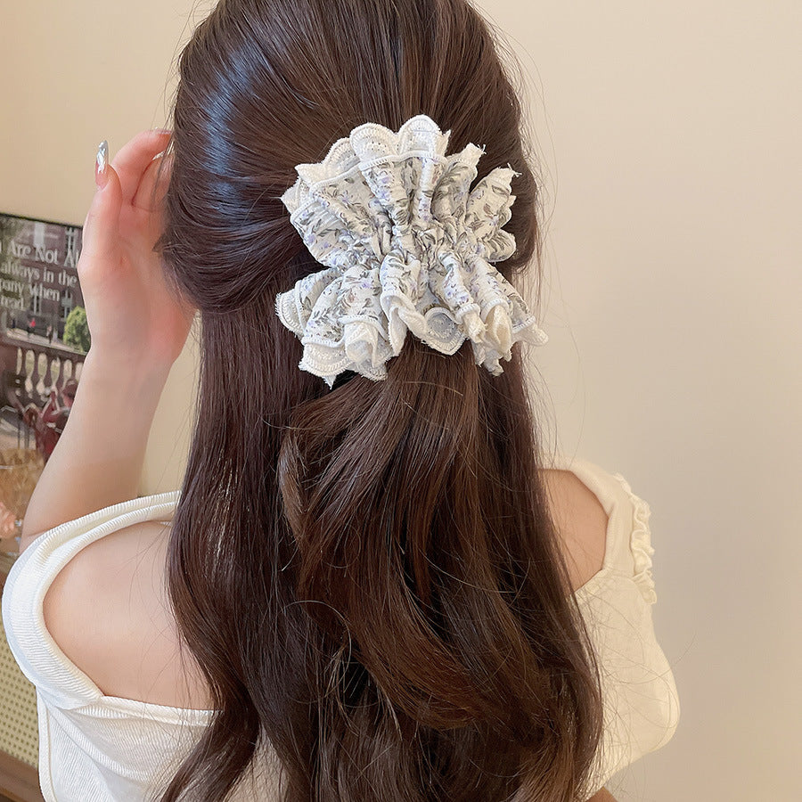 Polka Dot Lace Scrunchie