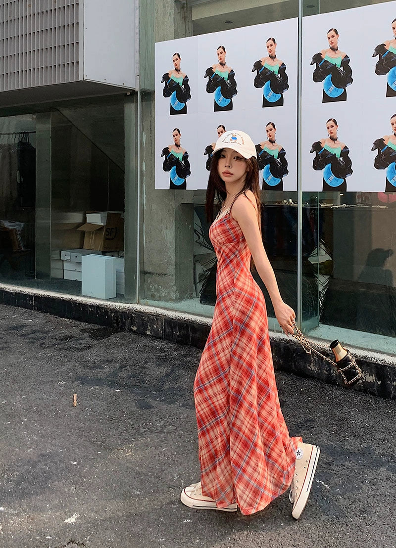 Checkered Midi Dress