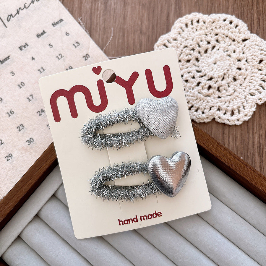 Miyu Sparkling Silver Hair Clips