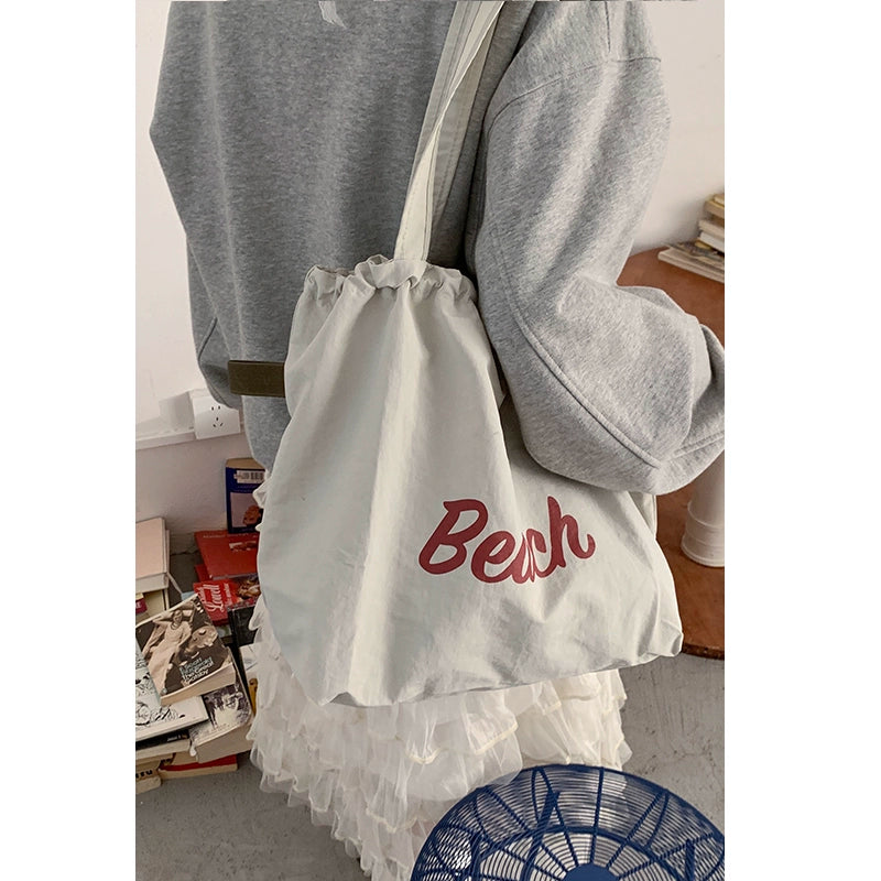 Beach Drawstring Tote Bag