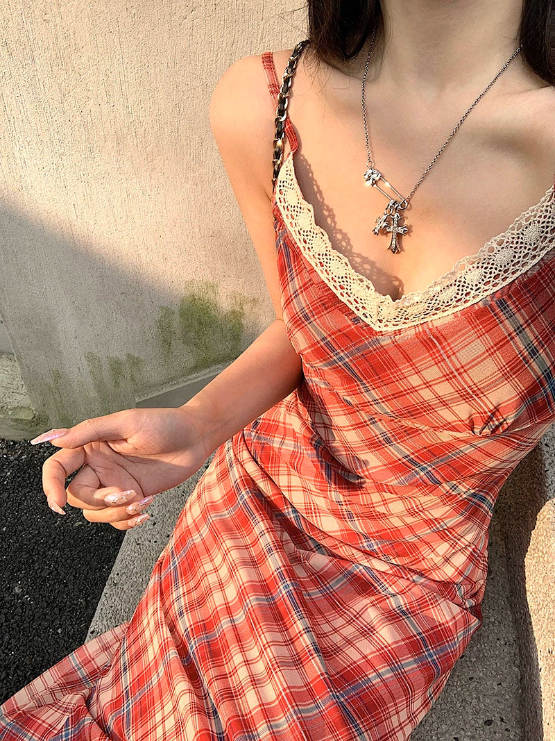 Checkered Midi Dress