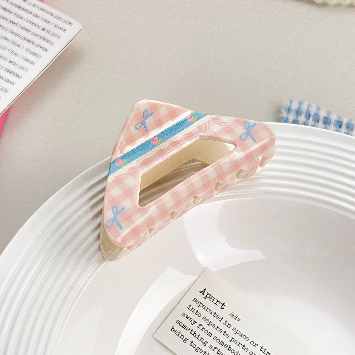 Plaid Large Hair Claw Clips