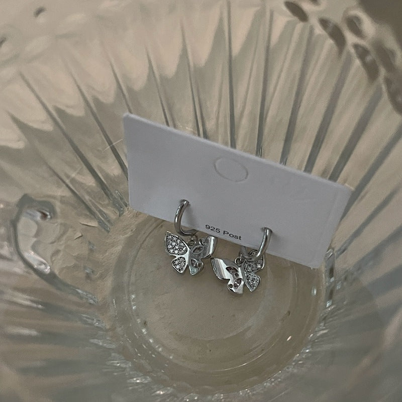 Mini Silver Butterfly Earring