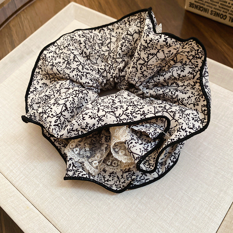 Polka Dot Lace Scrunchie