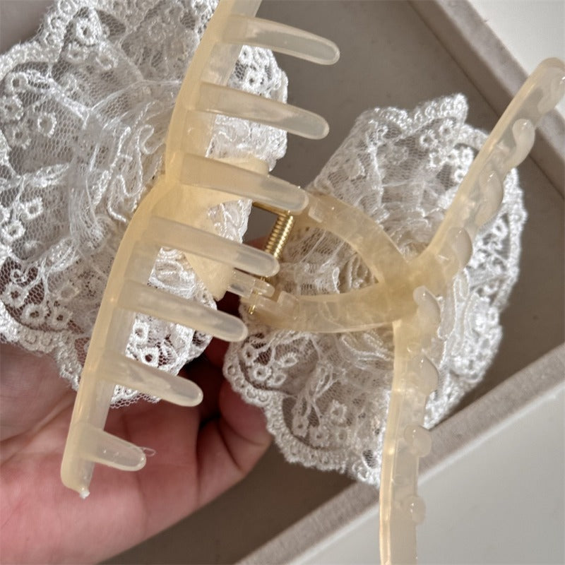 Elegant Pearl Lace Hair Clips