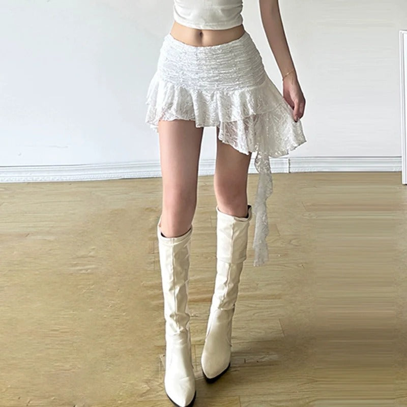 Swirl Lacey Mini Skirt