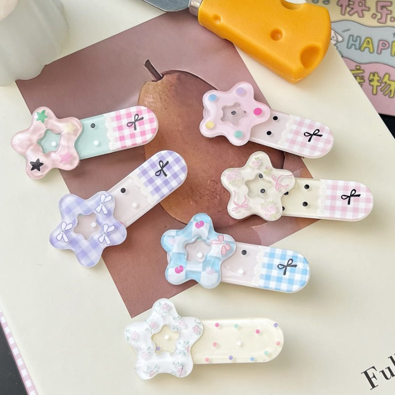 Handmade Pastel Star Hair Clips
