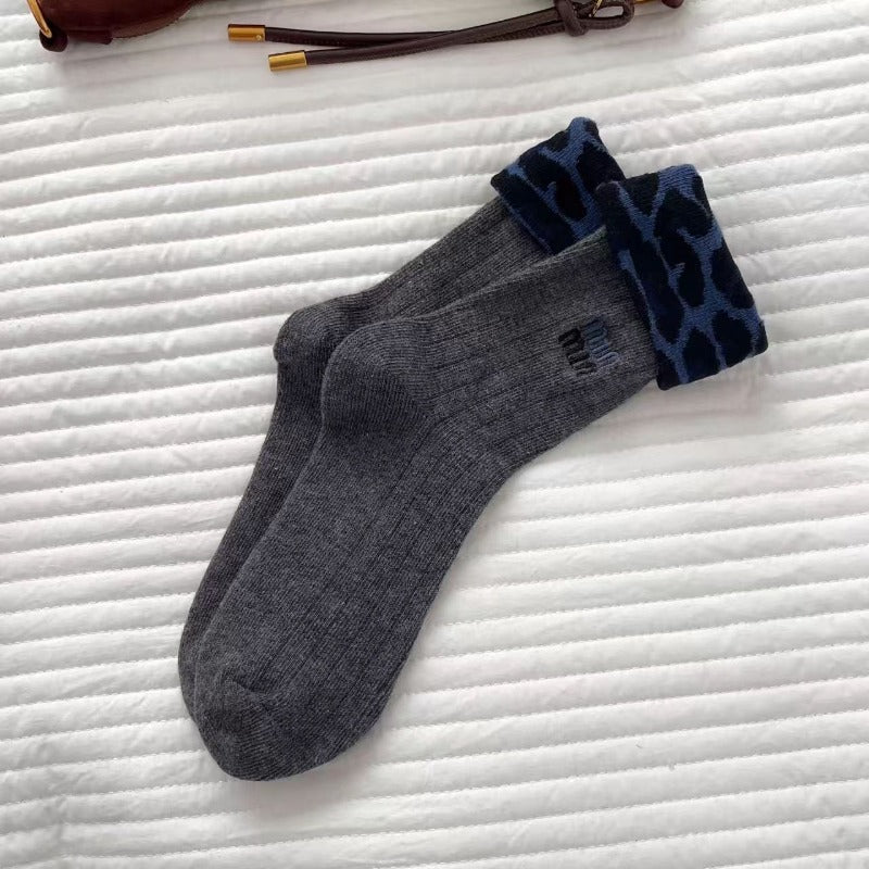 Assorted Pattern Cotton Crew Socks